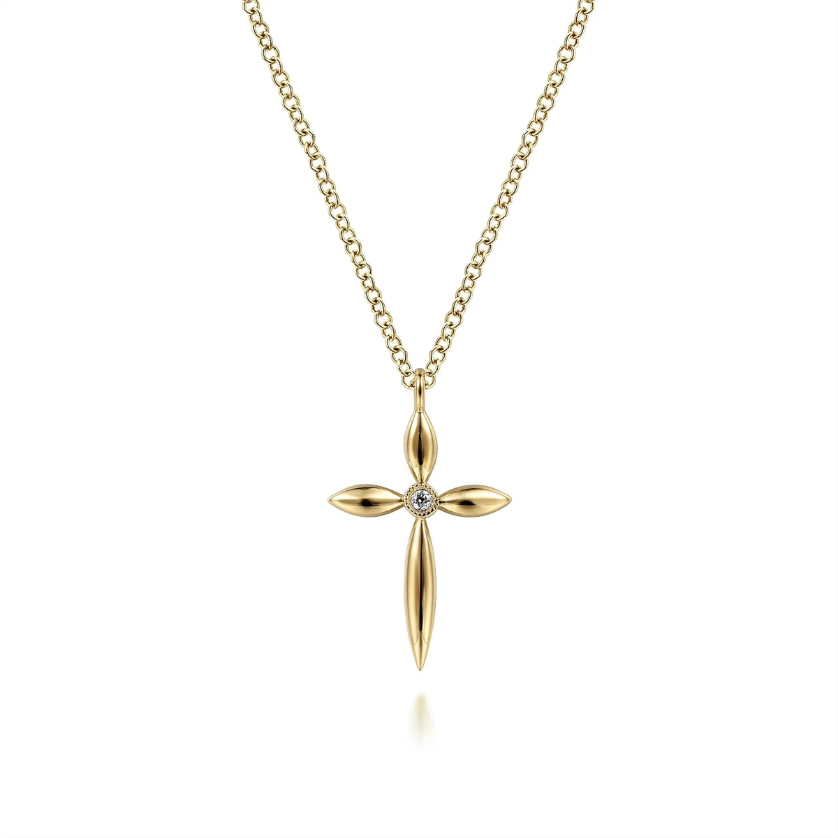 Gabriel & Co Necklaces in Yellow Gold containing Diamond NK6408Y45JJ