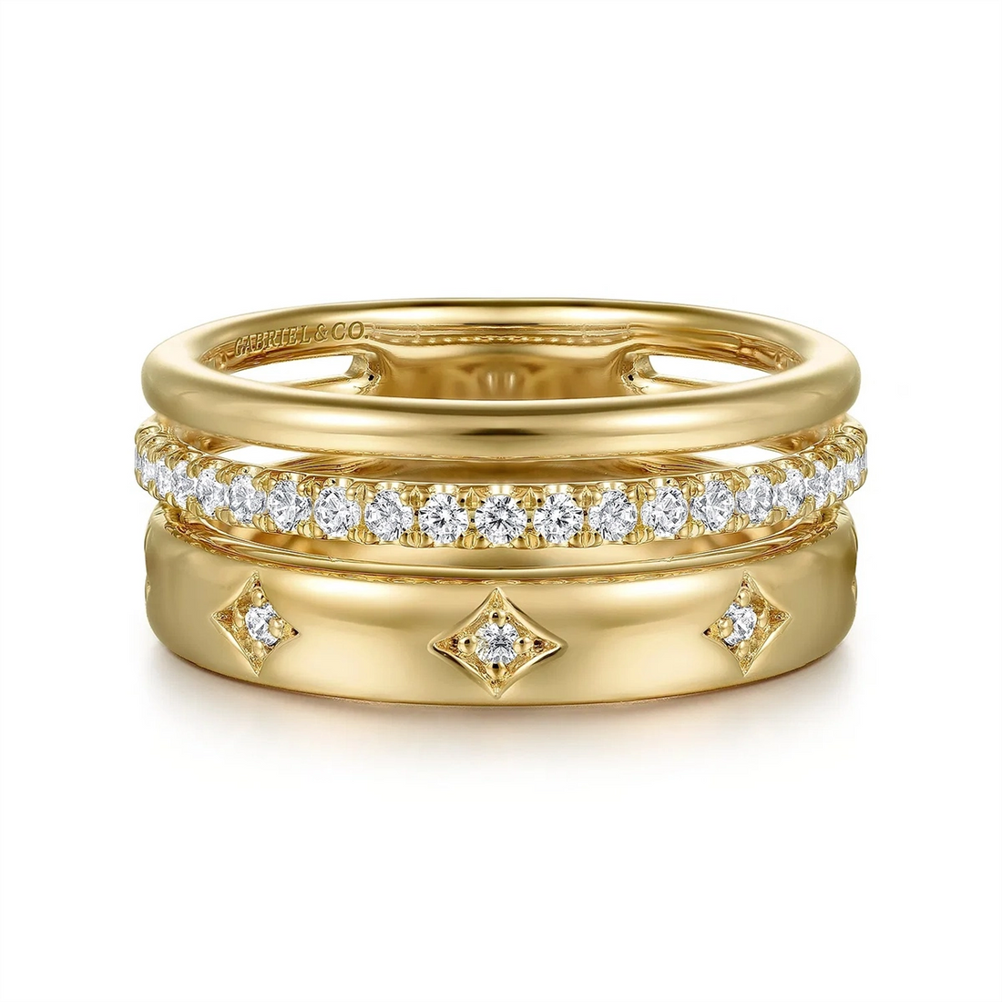 Gabriel & Co Rings in Yellow Gold containing Diamond LR52570Y45JJ