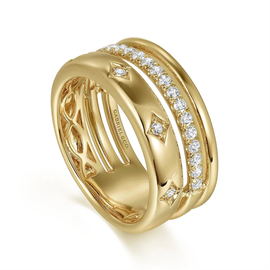 Gabriel & Co Rings in Yellow Gold containing Diamond LR52570Y45JJ