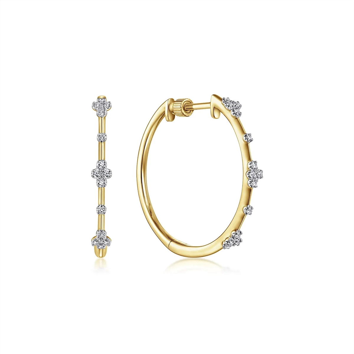 Gabriel & Co Earrings in Yellow Gold containing Diamond EG13672Y45JJ