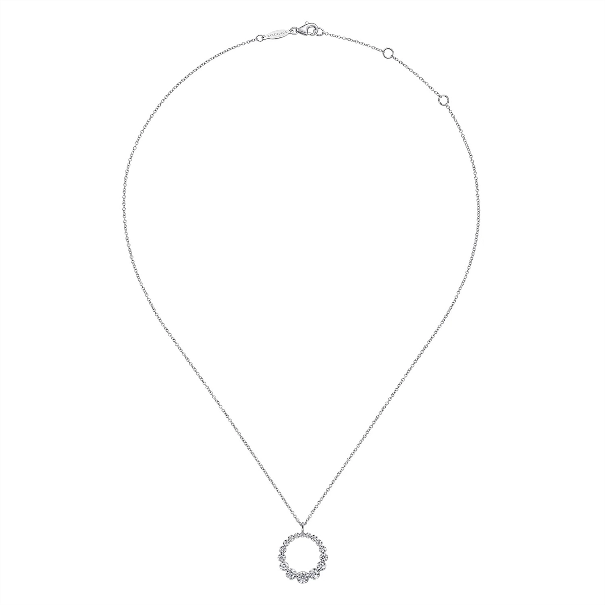 Gabriel & Co Necklaces in White Gold containing Diamond NK6214W45JJ
