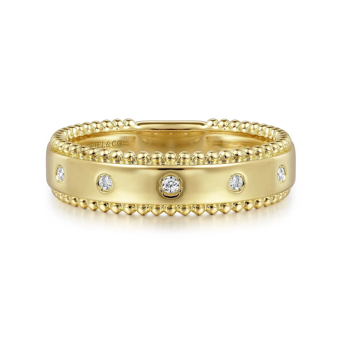 Gabriel & Co Wedding Rings in Yellow Gold containing Diamond LR52509Y45JJ