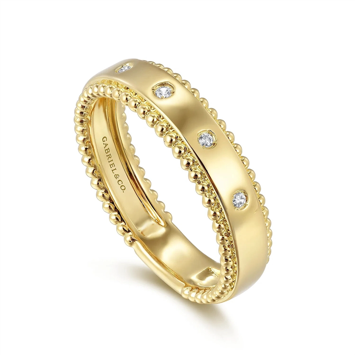 Gabriel & Co Wedding Rings in Yellow Gold containing Diamond LR52509Y45JJ
