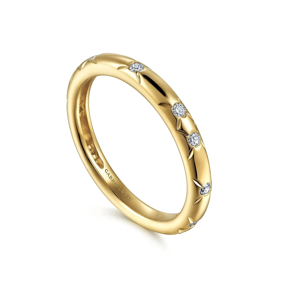 Gabriel & Co Wedding Rings in Yellow Gold containing Diamond LR4877Y45JJ