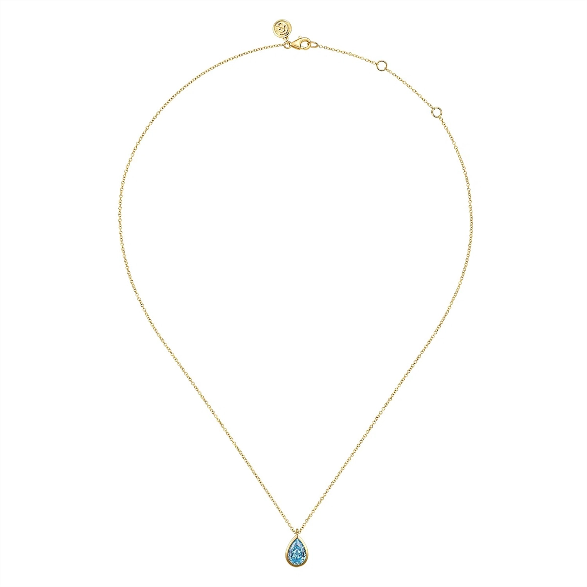 Gabriel & Co Necklaces in Yellow Gold containing Blue topaz  NK7672Y4JBT