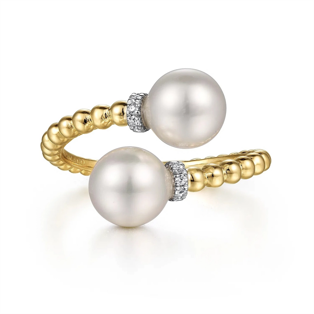 Gabriel & Co Rings in Mixed Metals containing Multi-gemstone, Diamond, Pearl LR52200M45PL