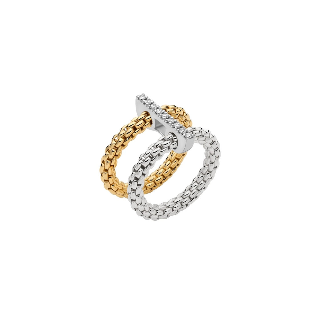 FOPE Rings in Mixed Metals containing Diamond 74008AX_BB_2_XBX_00M
