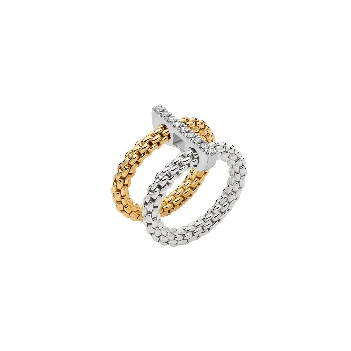 FOPE Rings in Mixed Metals containing Diamond 74008AX_BB_2_XBX_00M