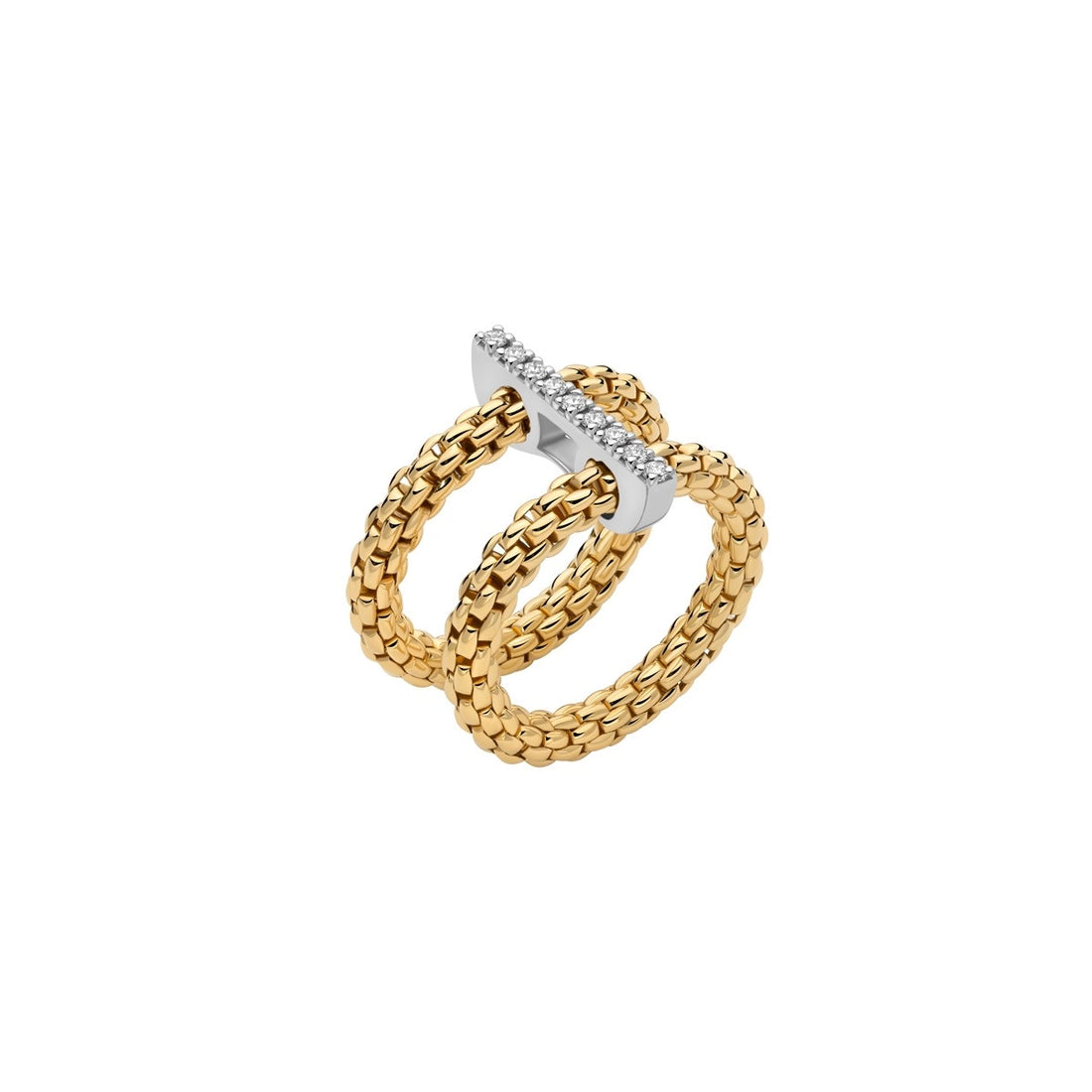 FOPE Rings in Mixed Metals containing Diamond 74008AX_BB_G_XBX_00S