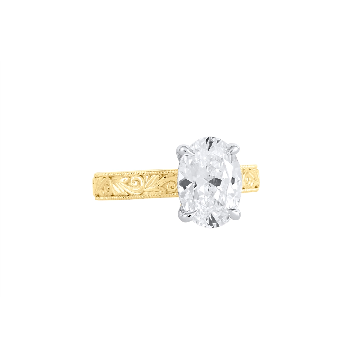 Noam Carver  Engagement Rings in Mixed Metals containing Diamond A162-06YWM-FCYA-3.0CT