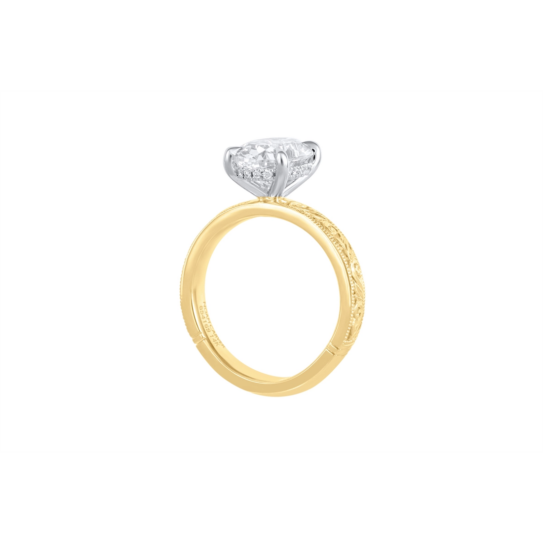 Noam Carver  Engagement Rings in Mixed Metals containing Diamond A162-06YWM-FCYA-3.0CT