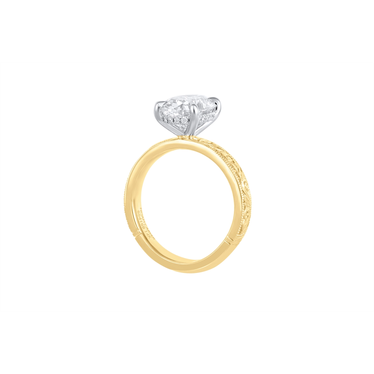 Noam Carver  Engagement Rings in Mixed Metals containing Diamond A162-06YWM-FCYA-3.0CT