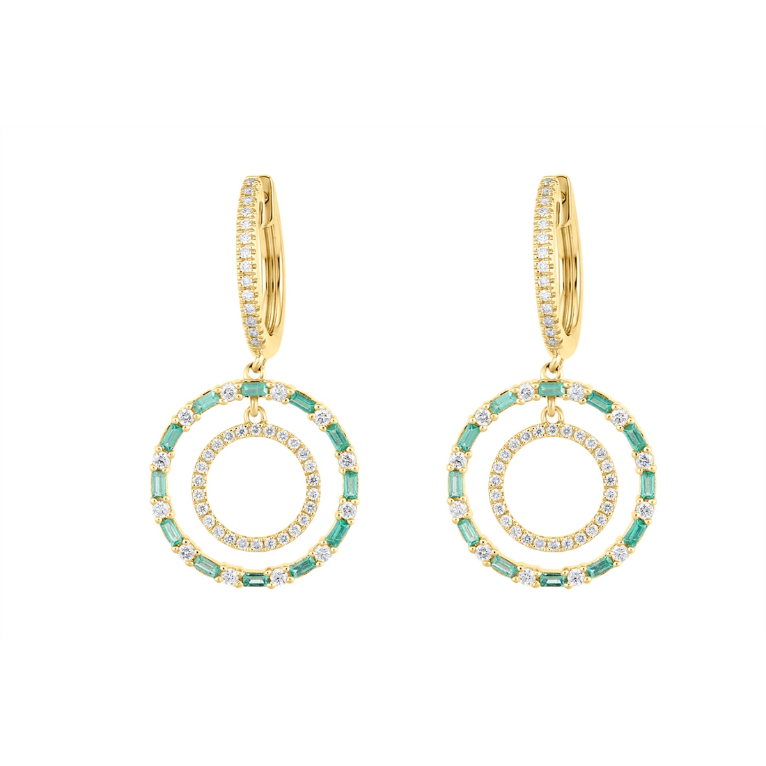Earrings Earrings in Yellow Gold containing Multi-gemstone, Diamond, Emerald 461429