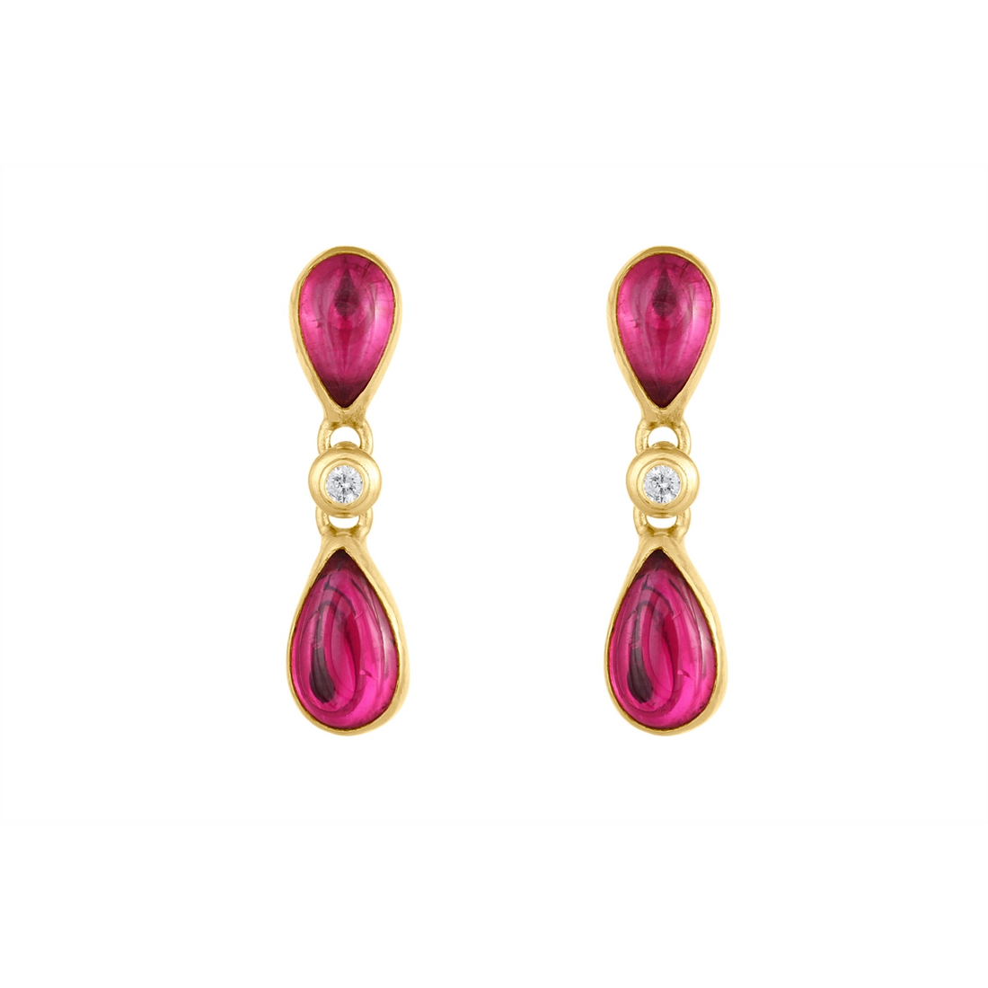 Gurhan Earrings in Yellow Gold containing Pink tourmaline, Multi-gemstone, Diamond OKE-YG-TRM-26712