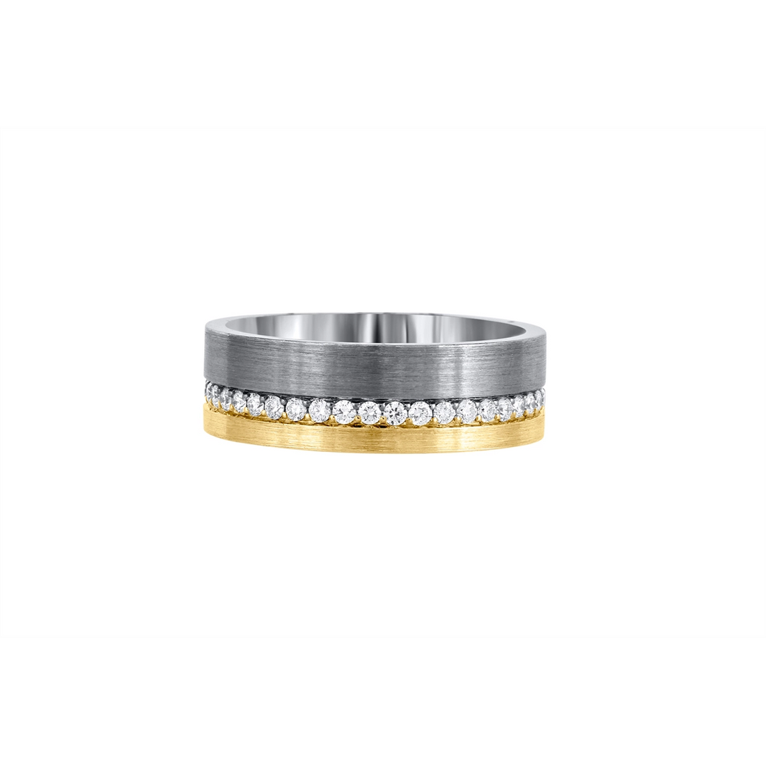 Mens Bands Wedding Rings in Yellow Gold containing Diamond 461636
