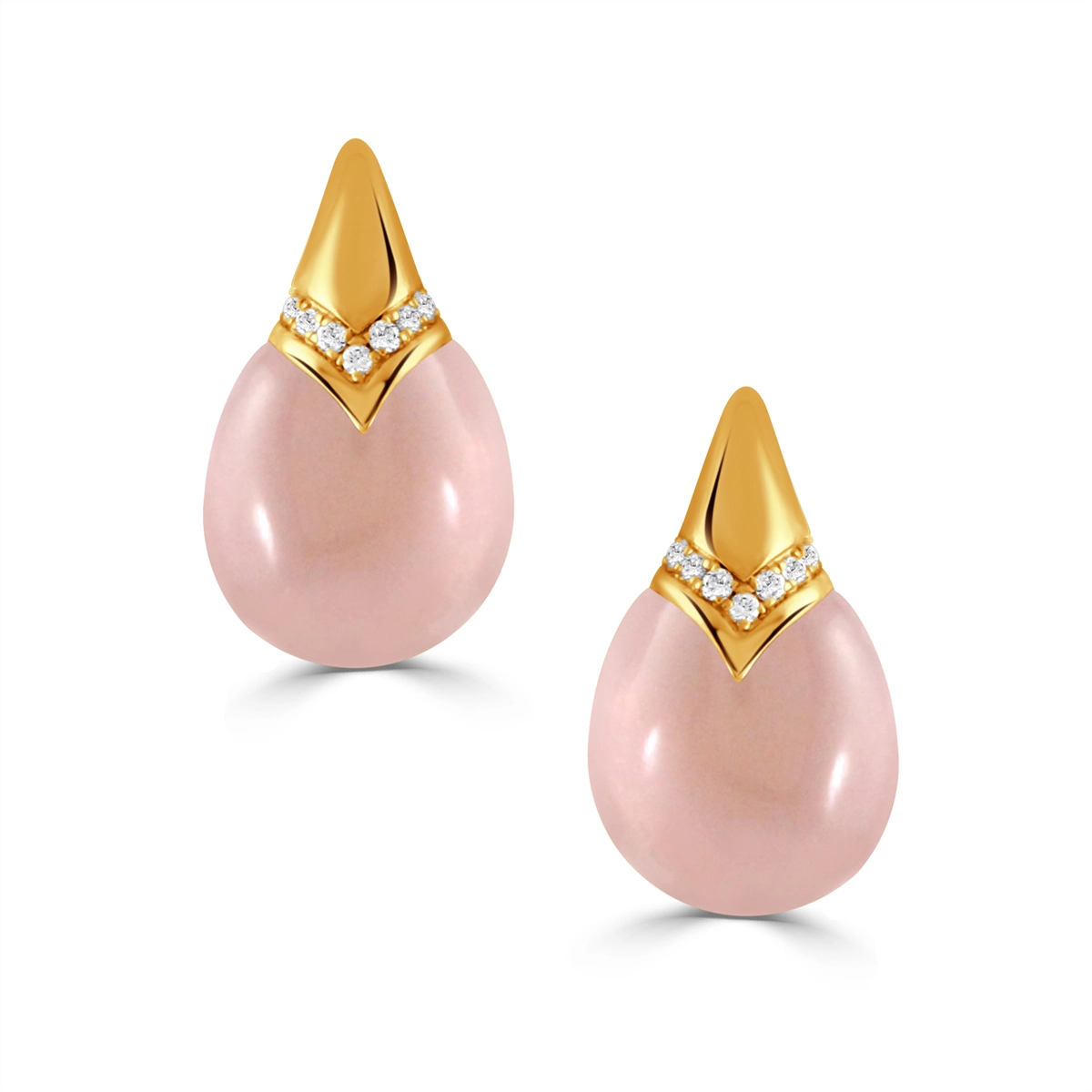 Doves Earrings in Yellow Gold containing Quartz, Other, Multi-gemstone, Diamond E12404RSQ