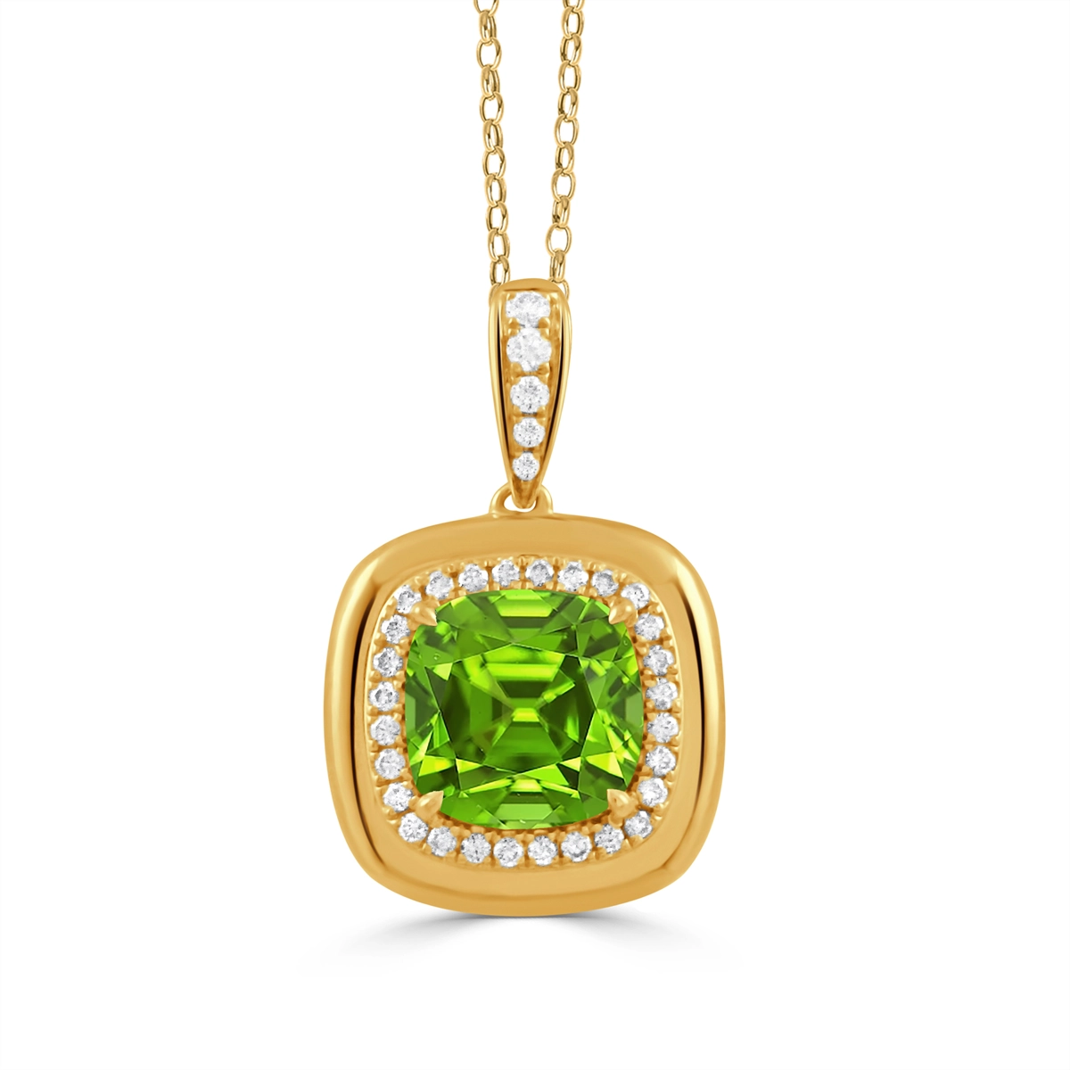 Doves Pendants in Yellow Gold containing Peridot, Multi-gemstone, Diamond P11232PD