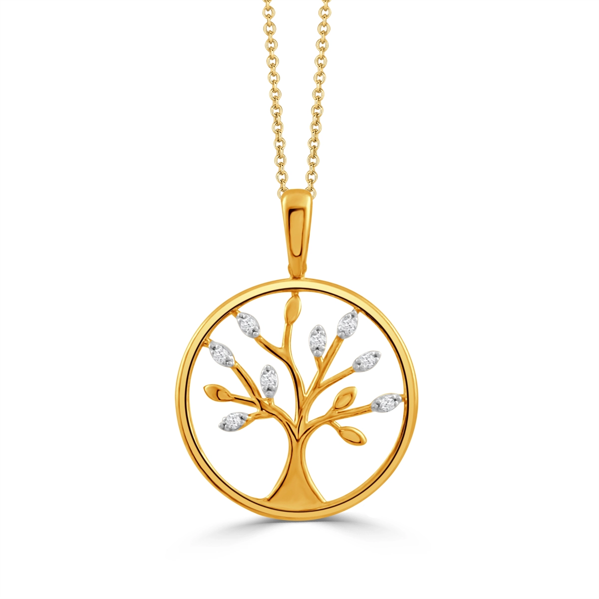 Doves Pendants in Yellow Gold containing Diamond P12366TT