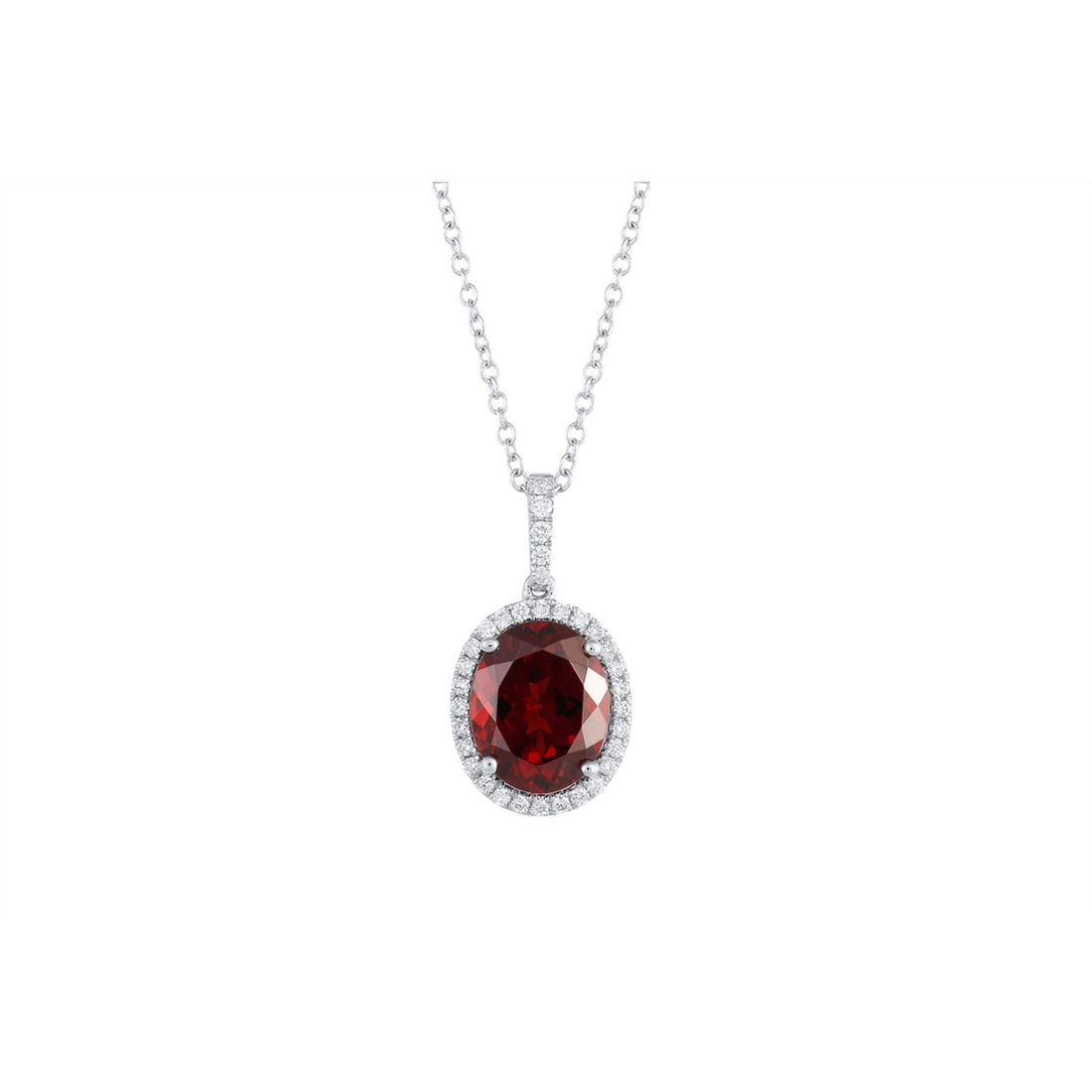 Necklaces Necklaces in White Gold containing Garnet, Multi-gemstone, Diamond 461767