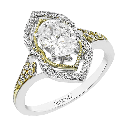 Simon G Engagement Rings in Mixed Metals containing Diamond LR2930-14K
