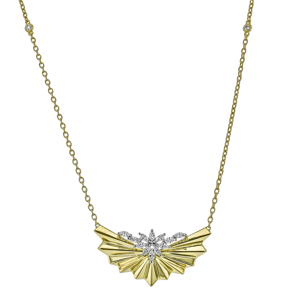 Simon G Necklaces in Mixed Metals containing Diamond LP5136-14K