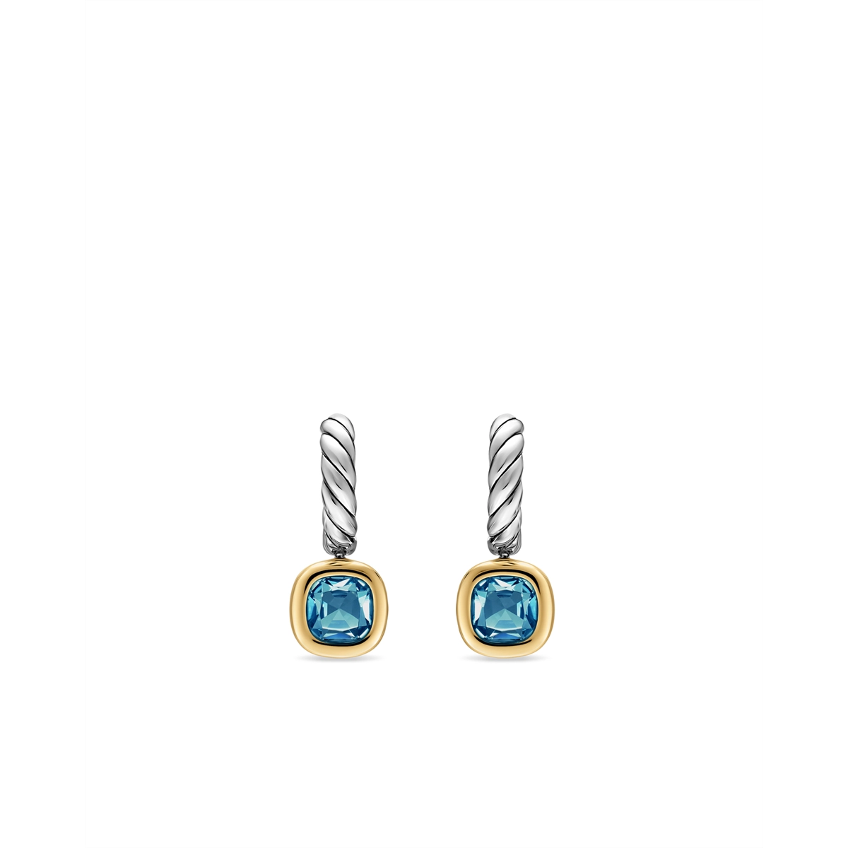 David Yurman Earrings in Mixed Metals containing London blue topaz E19031S4AIB
