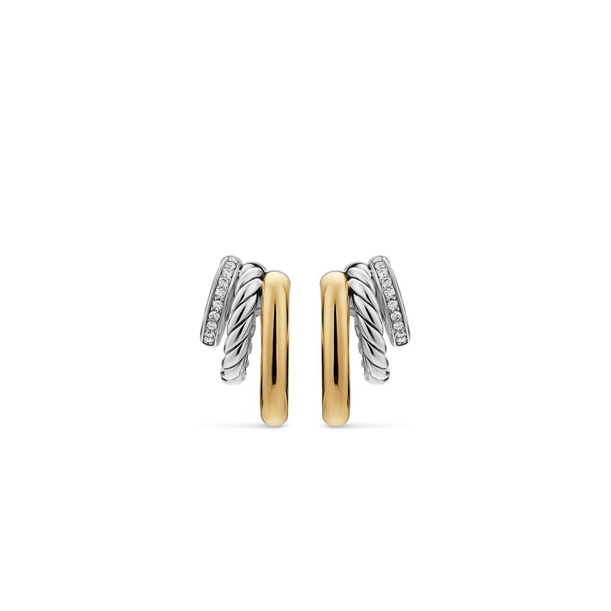 David Yurman Earrings in Mixed Metals containing Diamond E19067DS4ADI