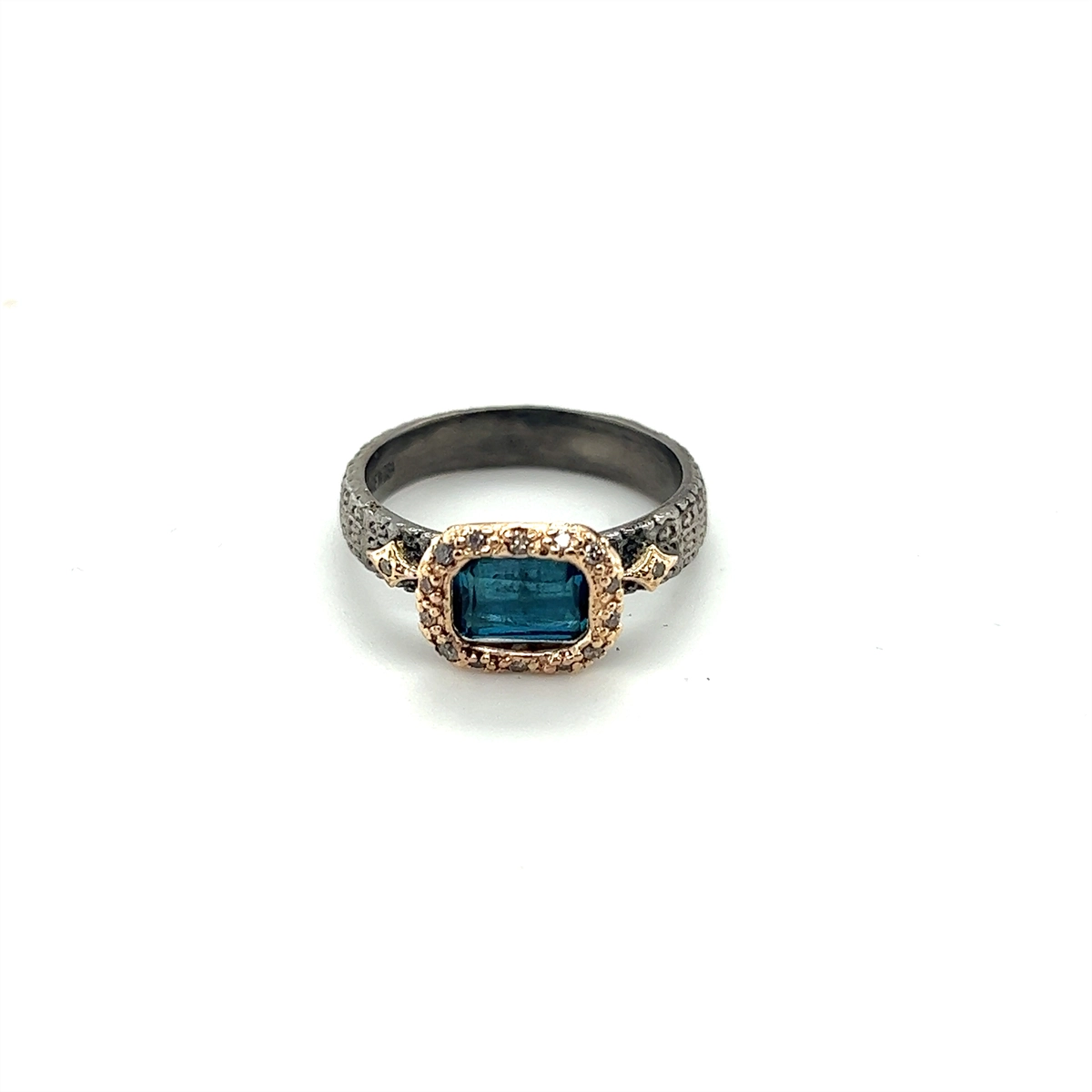 Armenta Rings in Mixed Metals containing London blue topaz, Multi-gemstone, Diamond 21220