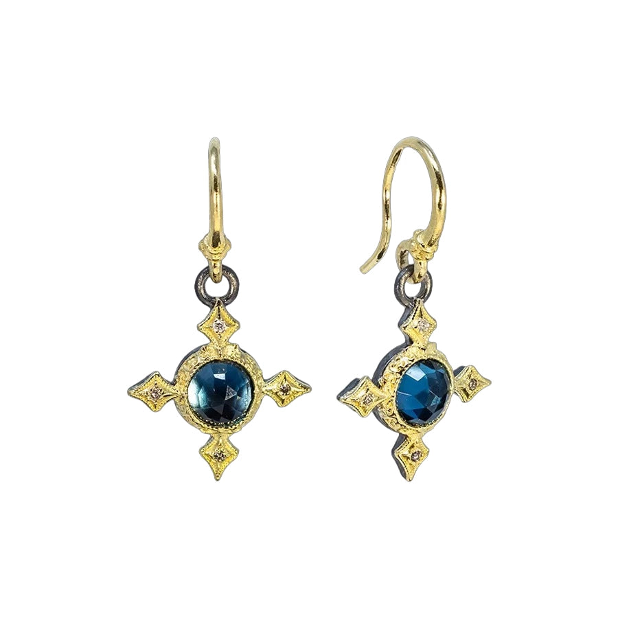 Armenta Earrings in Mixed Metals containing London blue topaz 21770