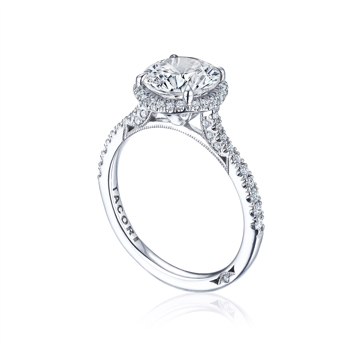 Tacori Engagement Rings in Platinum/Palladium containing Diamond 2677 RD 8