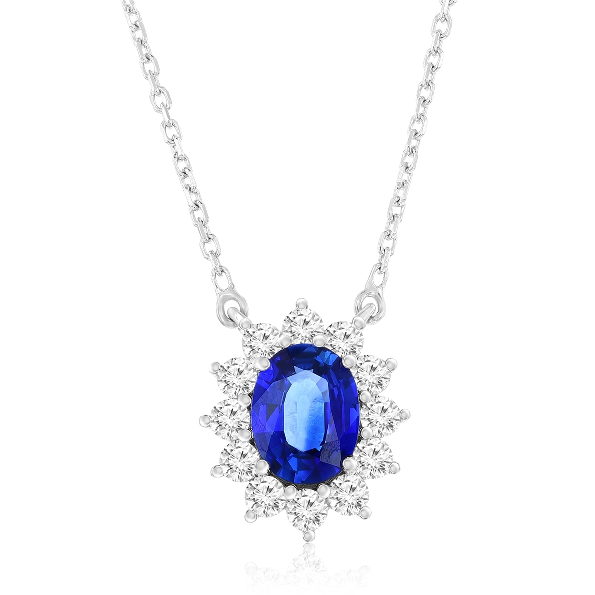 Necklaces Necklaces in White Gold containing Multi-gemstone, Diamond, Sapphire 462581