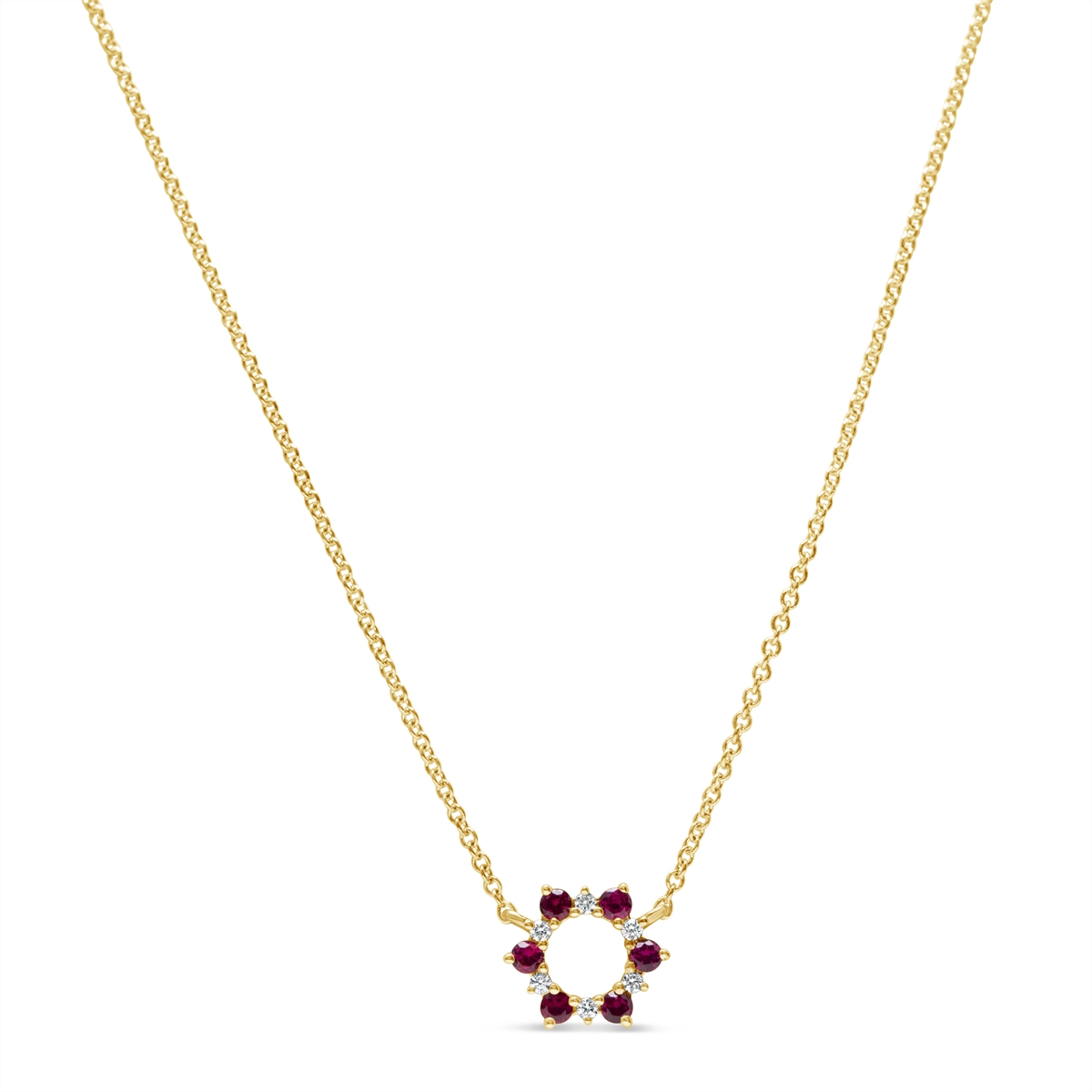 Necklaces Necklaces in Yellow Gold containing Multi-gemstone, Diamond, Ruby 462583