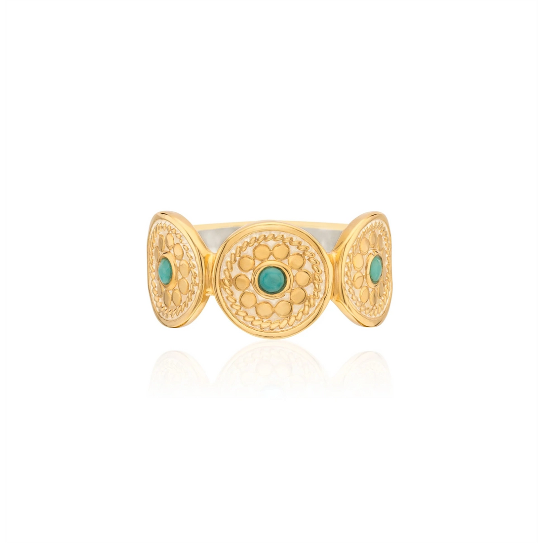 Anna Beck Rings in Mixed Metals containing Turquoise RG10681-GTQ-6