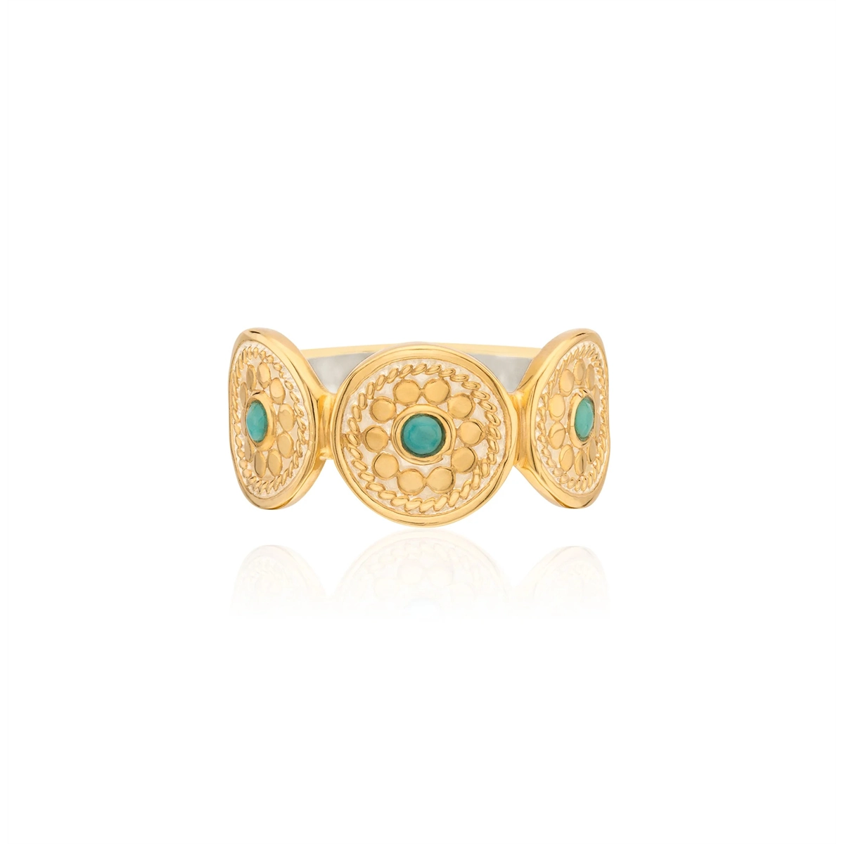 Anna Beck Rings in Mixed Metals containing Turquoise RG10681-GTQ-6
