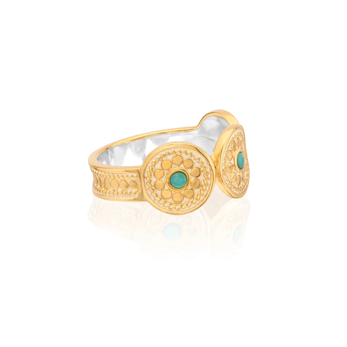 Anna Beck Rings in Mixed Metals containing Turquoise RG10681-GTQ-6