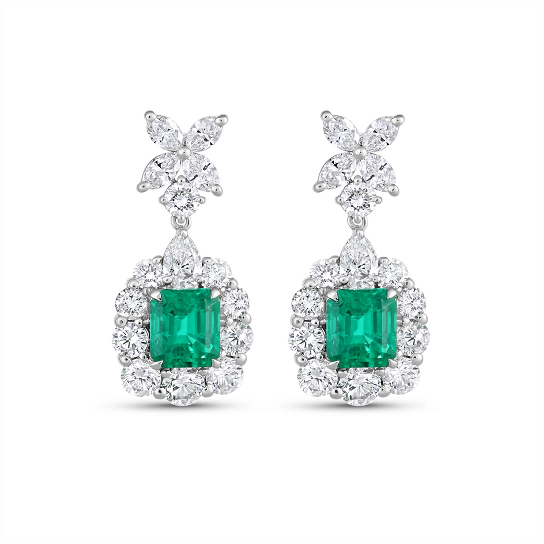 Earrings Earrings in White Gold containing Multi-gemstone, Diamond, Emerald E31-079545