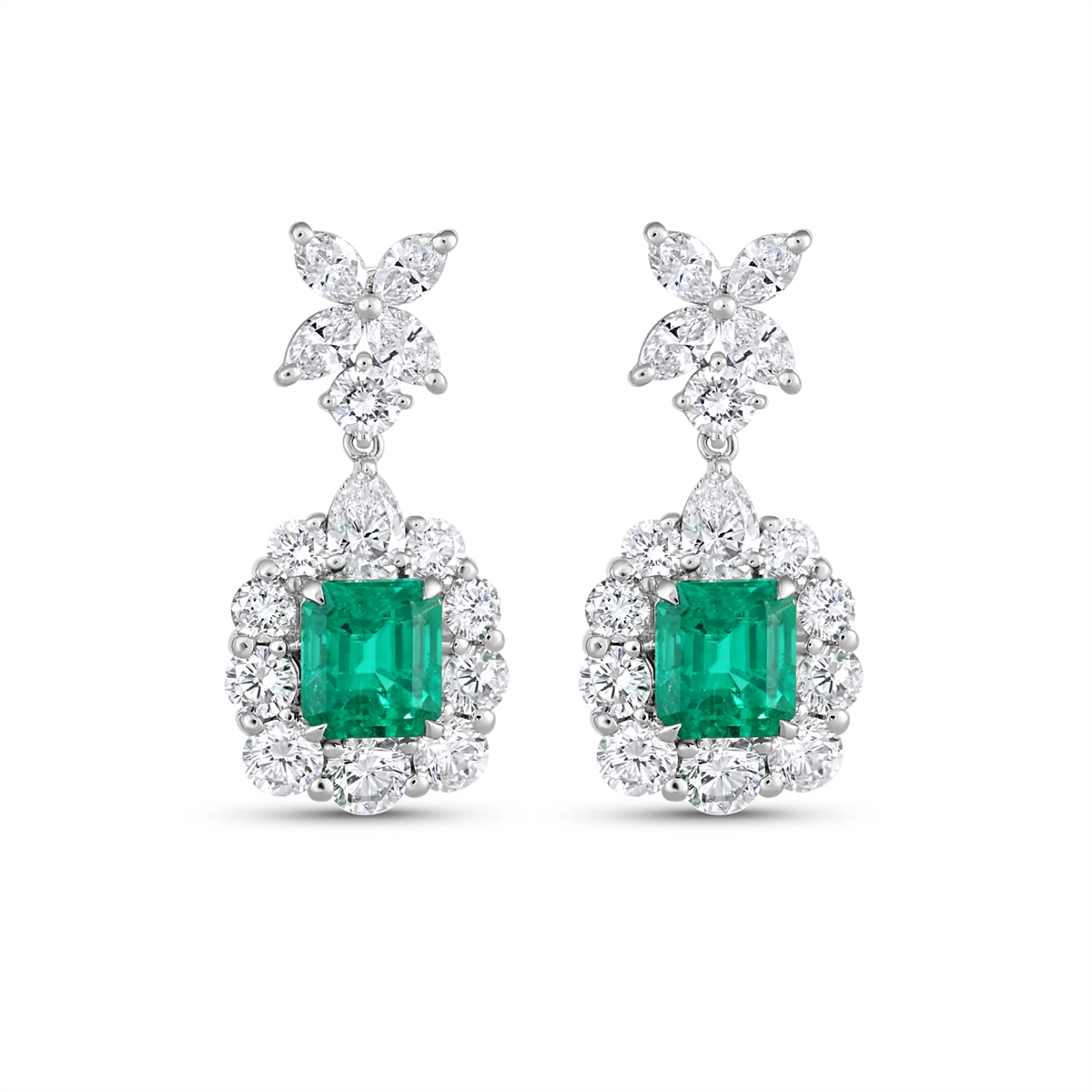 Earrings Earrings in White Gold containing Multi-gemstone, Diamond, Emerald E31-079545