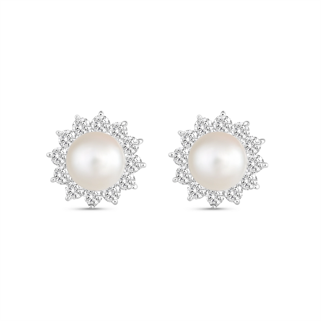 Earrings Earrings in White Gold containing Multi-gemstone, Diamond, Pearl IE08474AWDD-CUSTOM