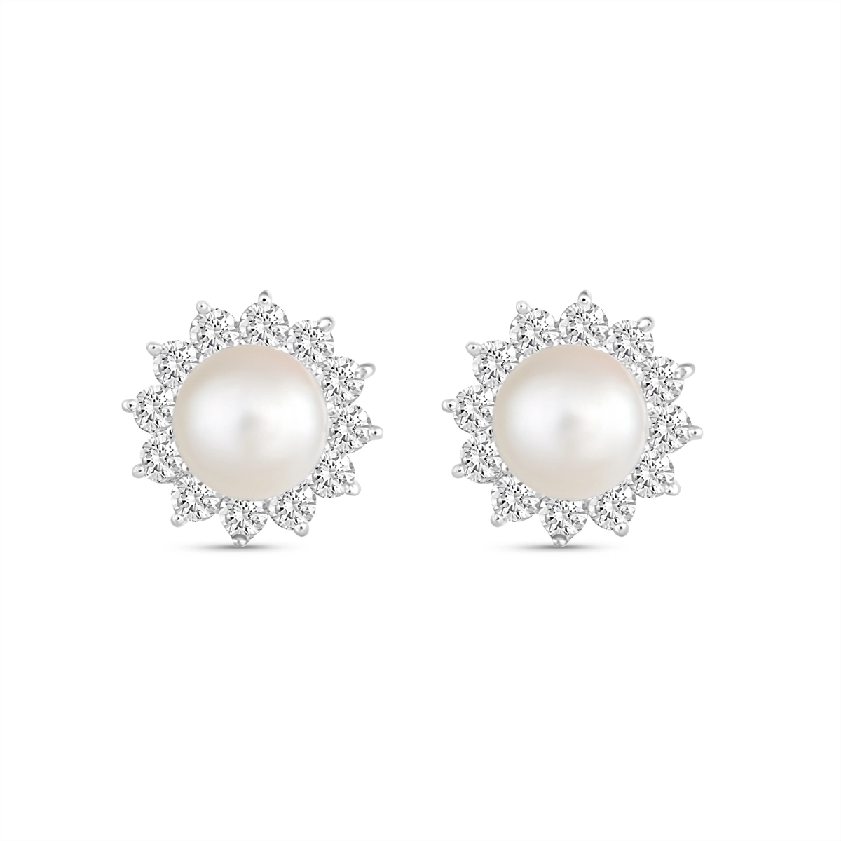 Earrings Earrings in White Gold containing Multi-gemstone, Diamond, Pearl IE08474AWDD-CUSTOM