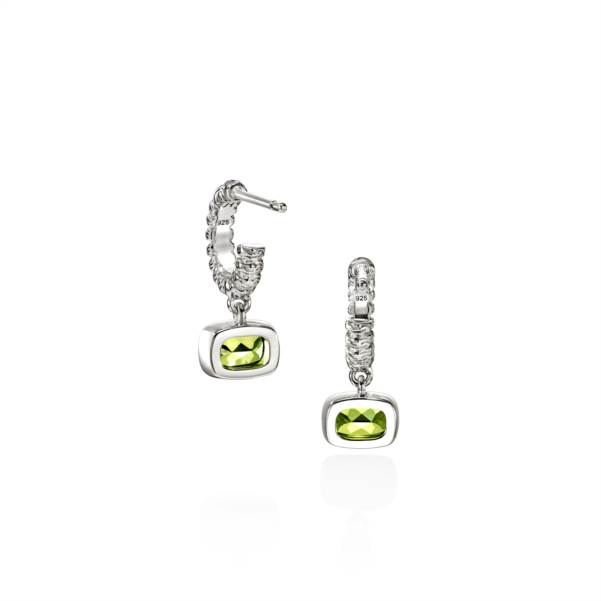 John Hardy Earrings in Silver containing Peridot EBS290341PE