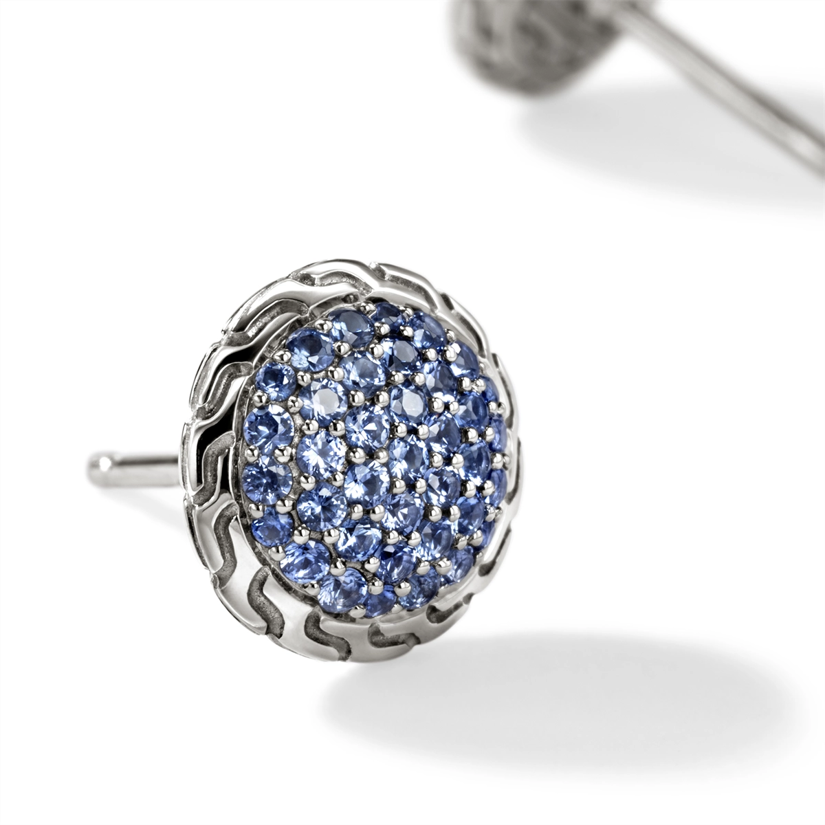John Hardy Earrings in Silver containing Sapphire EBS987184BSP
