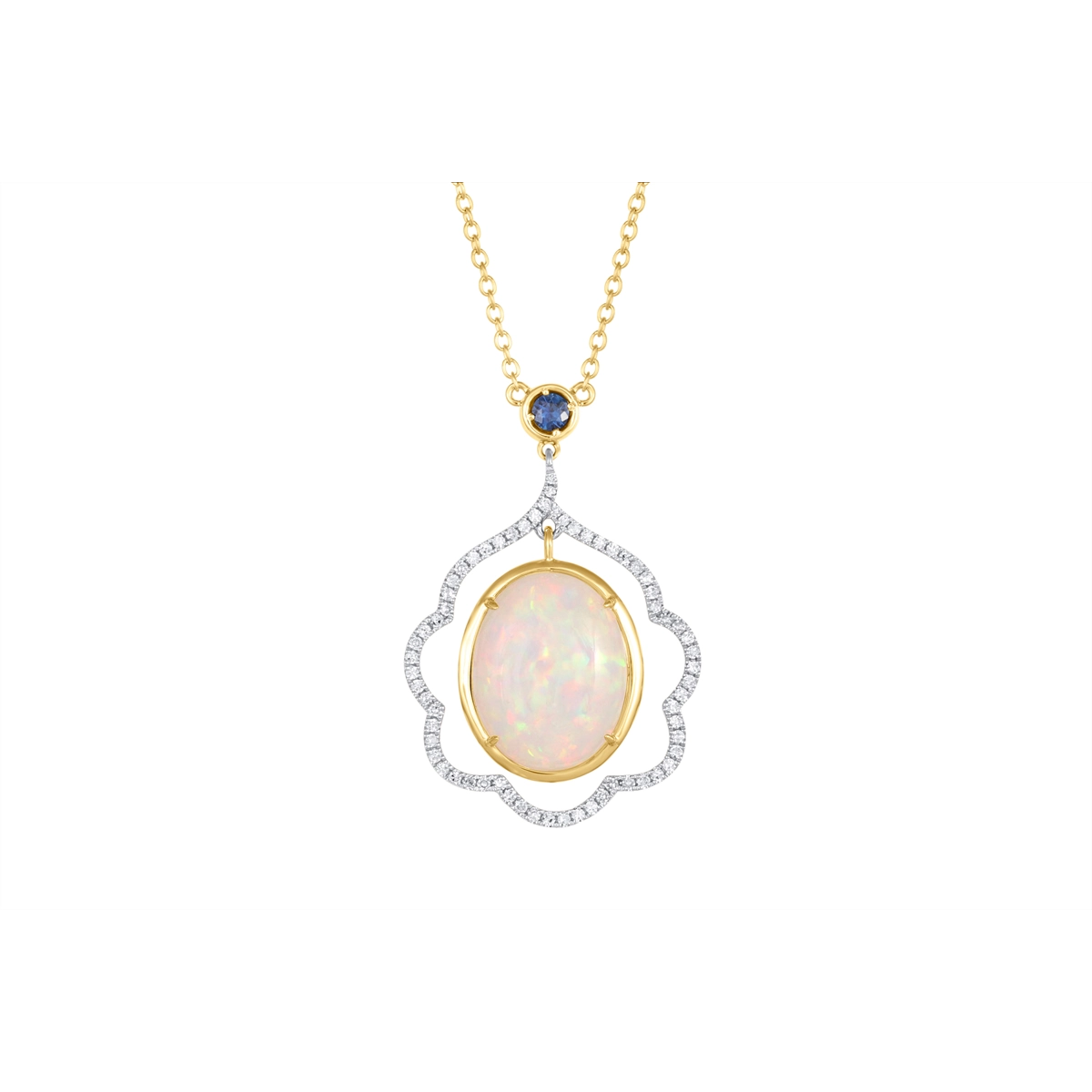 Necklaces Necklaces in Mixed Metals containing Opal, Multi-gemstone, Diamond, Sapphire 462919