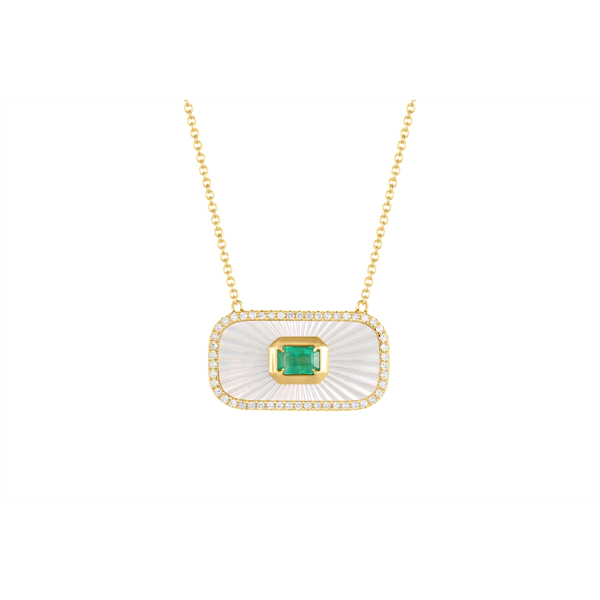 Necklaces Necklaces in Yellow Gold containing Mother of pearl, Multi-gemstone, Diamond, Emerald 462928