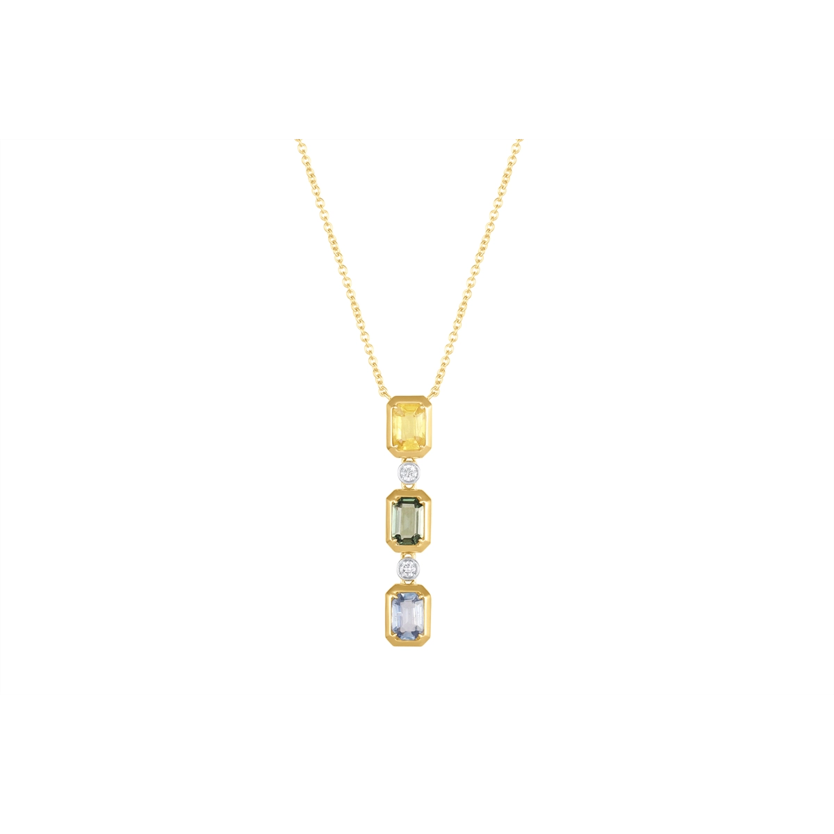 Necklaces Necklaces in Yellow Gold containing Other, Multi-gemstone, Diamond, Sapphire 462934