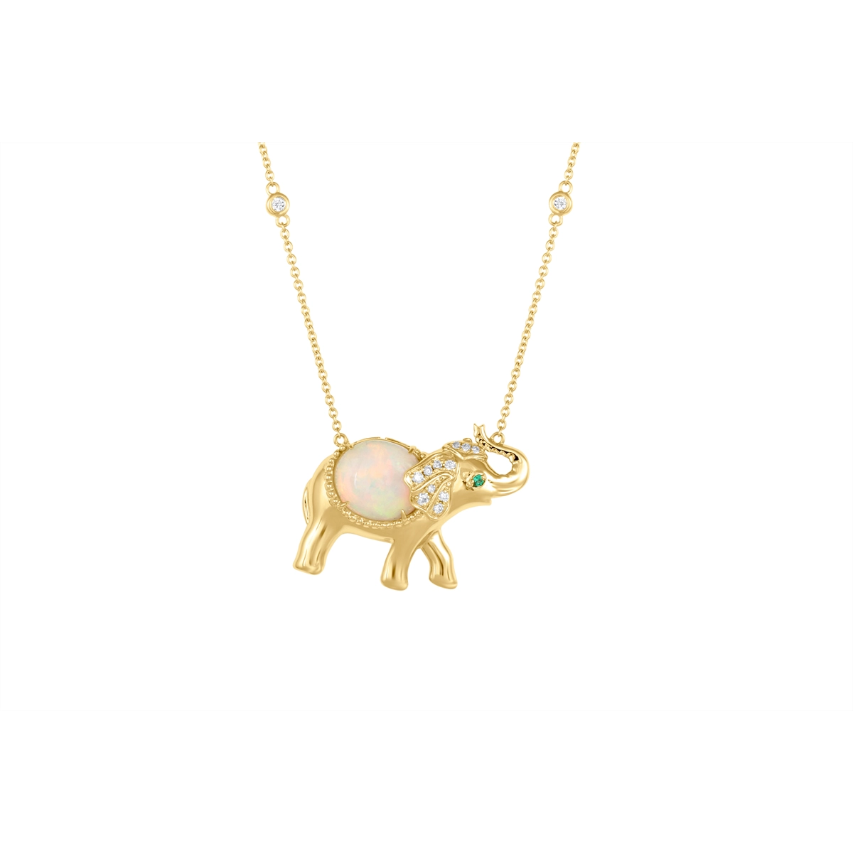 Necklaces Necklaces in Yellow Gold containing Opal, Multi-gemstone, Diamond, Emerald 462942