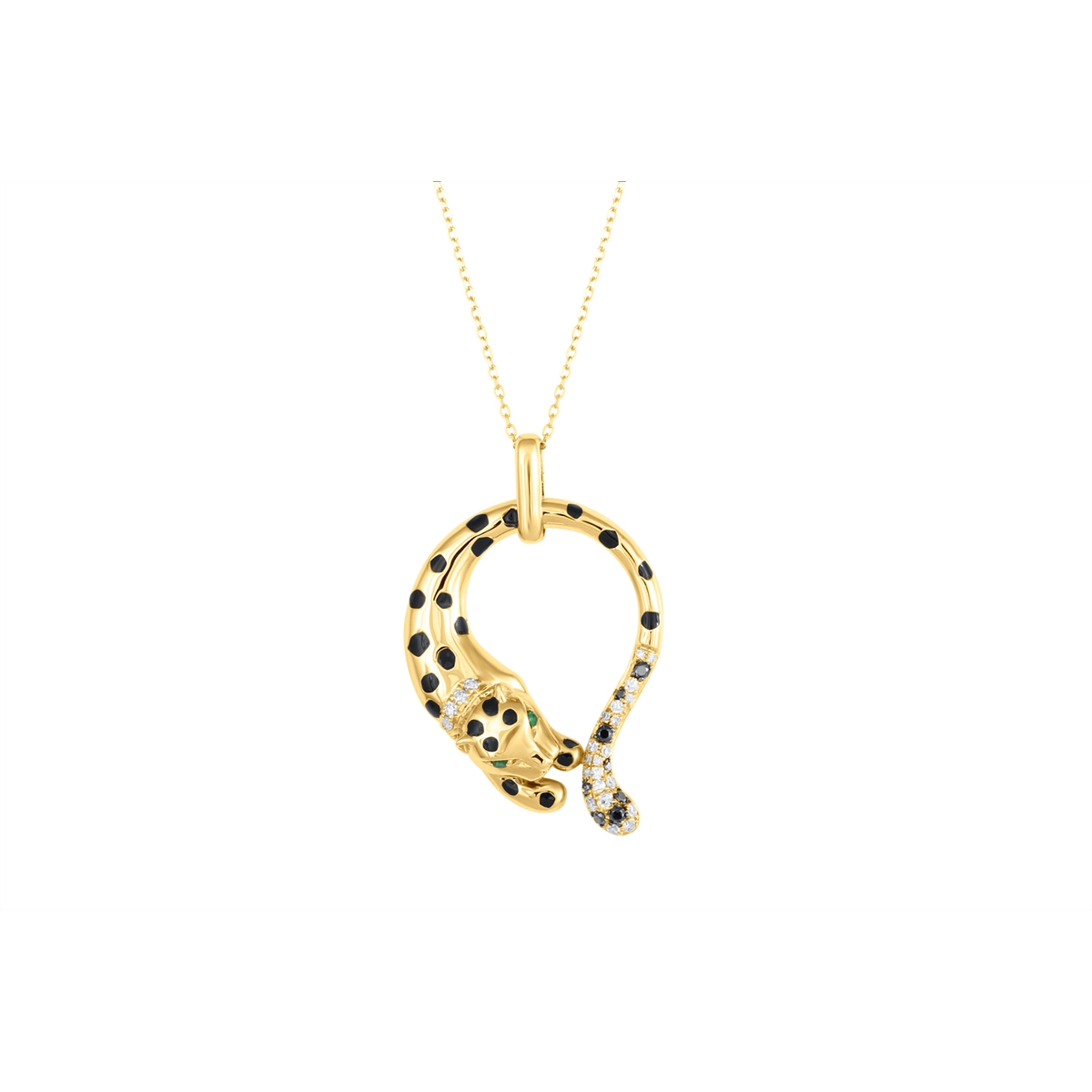 Necklaces Necklaces in Yellow Gold containing Black diamond, Multi-gemstone, Diamond, Emerald 462973