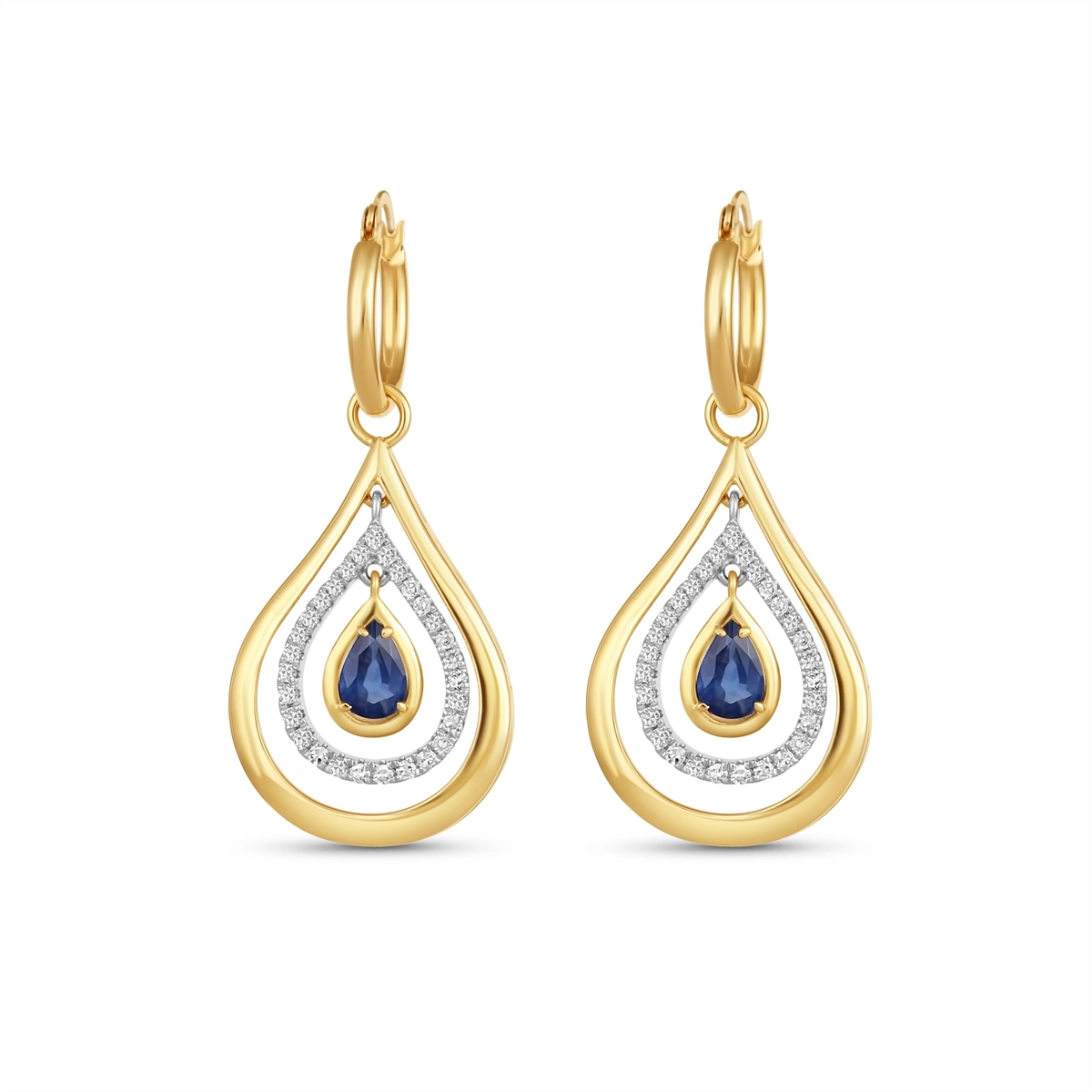 Earrings Earrings in Mixed Metals containing Multi-gemstone, Diamond, Sapphire 463408