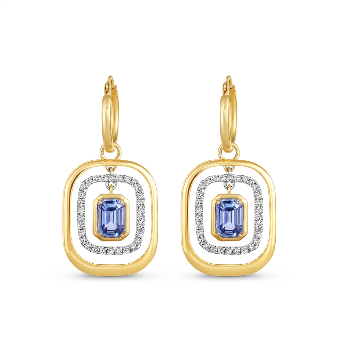 Earrings Earrings in Mixed Metals containing Multi-gemstone, Diamond, Sapphire 463409