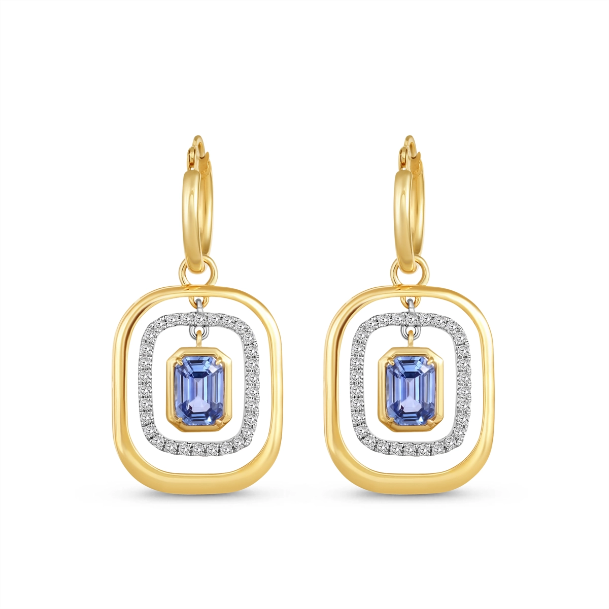 Earrings Earrings in Mixed Metals containing Multi-gemstone, Diamond, Sapphire 463409