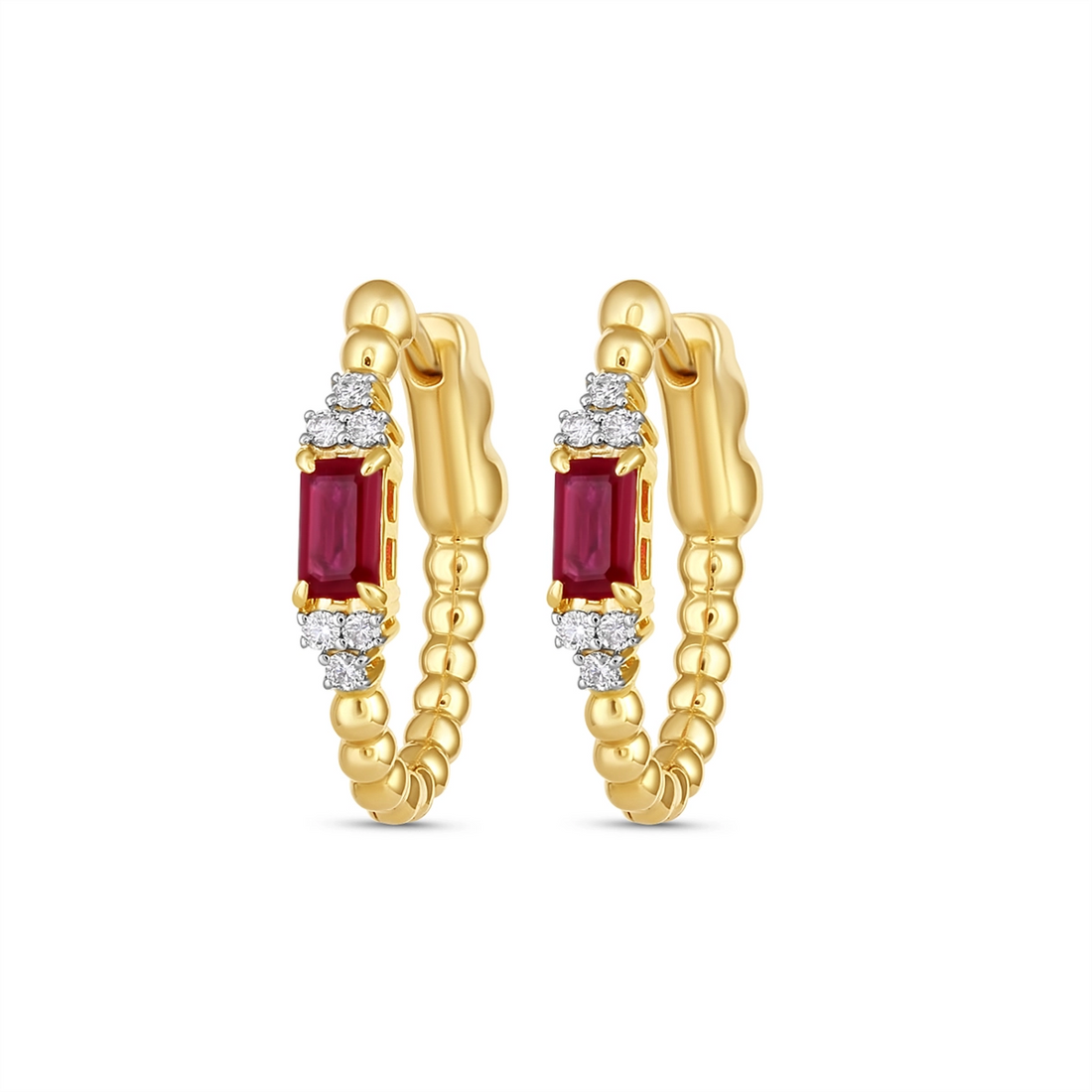 Earrings Earrings in Yellow Gold containing Multi-gemstone, Diamond, Ruby 463410